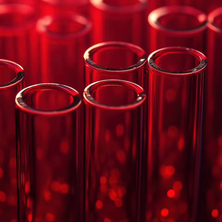 Red Test Tubes Close-Up